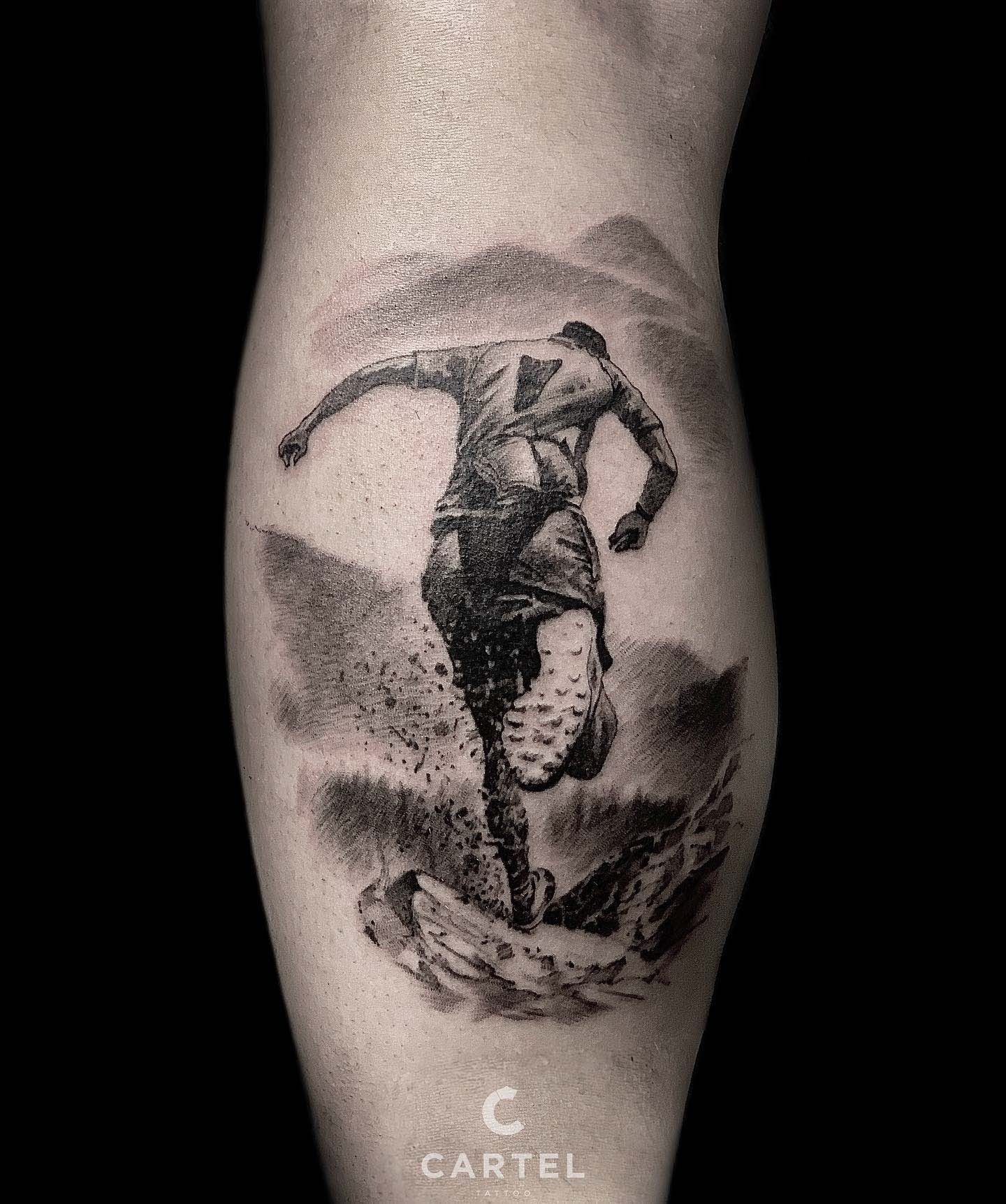 Lower leg tattoo - watch inspiring examples | Cartel Tattoo