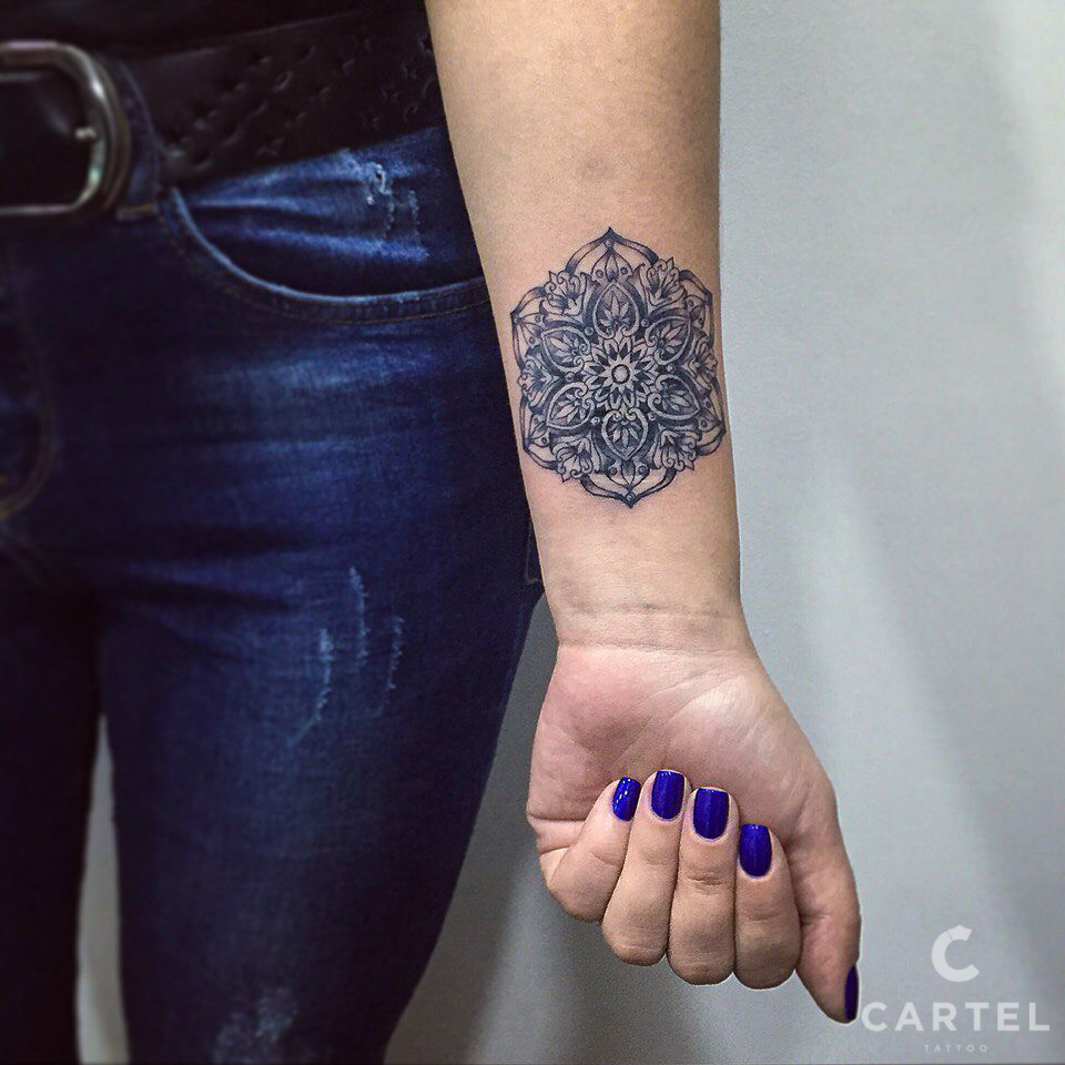 Lotus Flower Mandala Tattoo | Mandala tattoos for women, Mandala wrist  tattoo, Lotus tattoo wrist