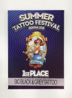 1st Place Big Black&Grey Tattoo Award